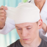 Boy with head injury