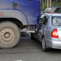 The aftermath of a large truck accident The aftermath of a large truck accident