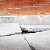 Broken Sidewalk Concrete Dangerous Cracked