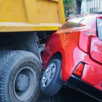Truck and Car crash collision accident on Gas Station, Traffic accident. Car crash Truck and Car crash collision accident on Gas Station, Traffic accident. Car crash