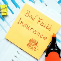 Conceptual photo about Bad Faith Insurance with handwritten text.