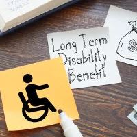 Long Term Disability Benefit is shown on the business photo using the text