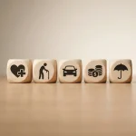 symmetryfocused-composition-of-wooden-cubes-with-financial-icons-representing-life-insurance-and-retirement-strategies-arranged-on-a-natural-table-with-soft-bokeh-background